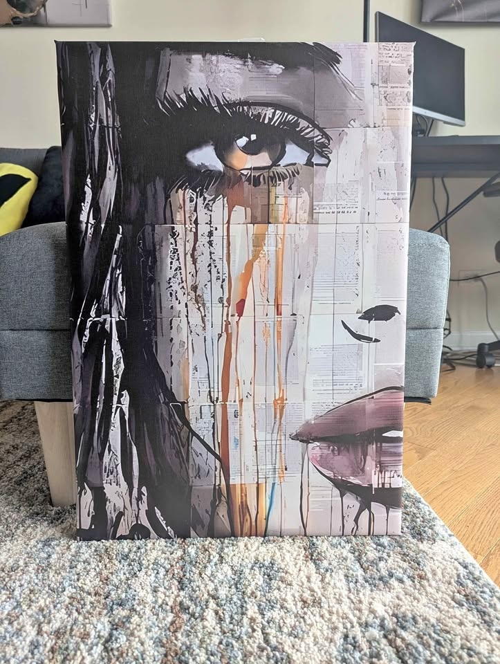 Gallery Wrapped Abstract Tears Canvas Art 17.5" x 25.5"