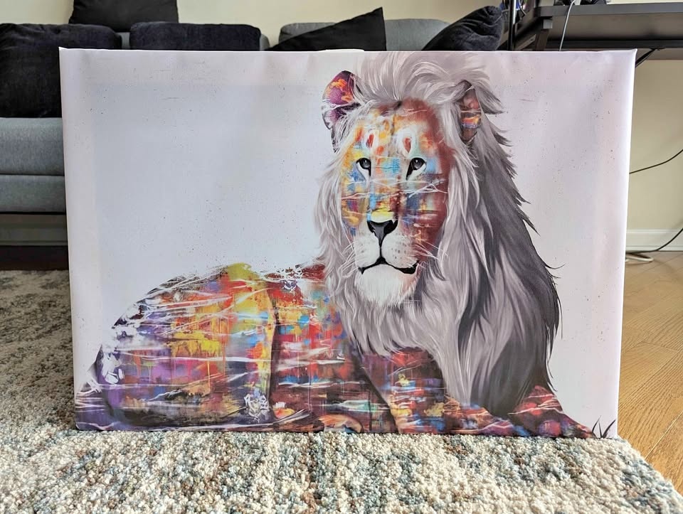 Colorful Lion Canvas Wall Art 17.5" x 25.5"