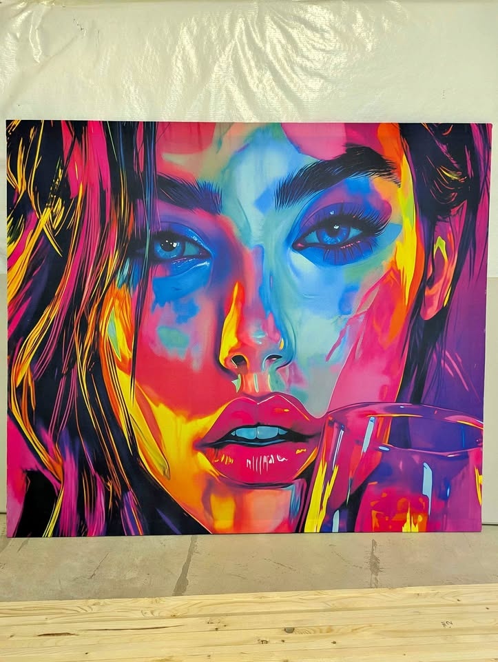 Gallery Wrapped Abstract Portrait Tapestry 54x47 in