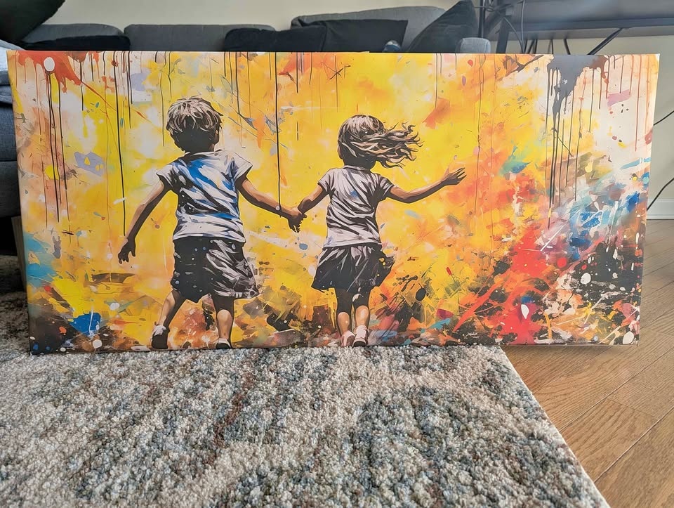 Gallery Wrapped Kids Love Canvas Wall Art 18" x 37"