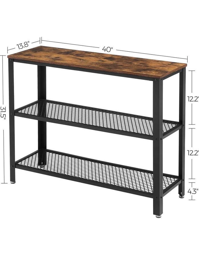 Long Side Table with Storage Shelves - photo 4