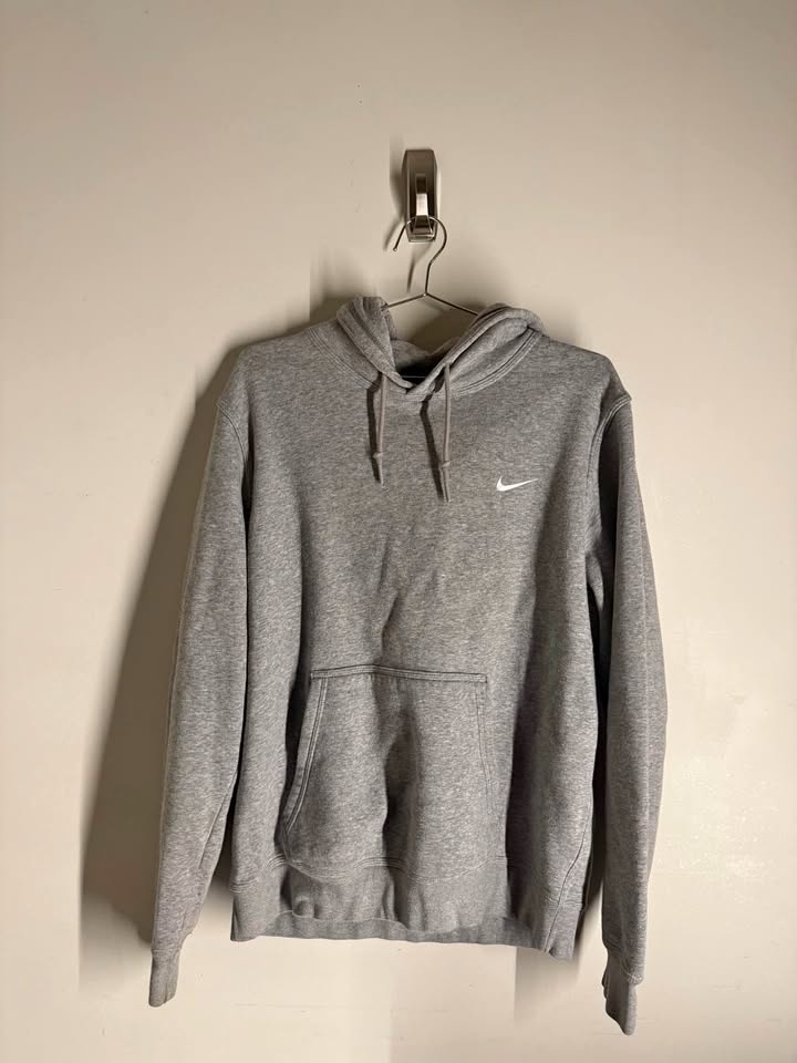 Nike Embroidered Swoosh Hoodie - Heather Grey