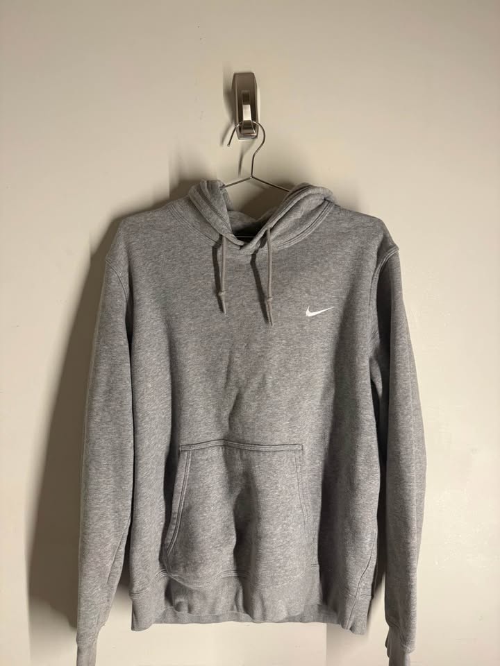 Nike Embroidered Swoosh Hoodie - Heather Grey - photo 2