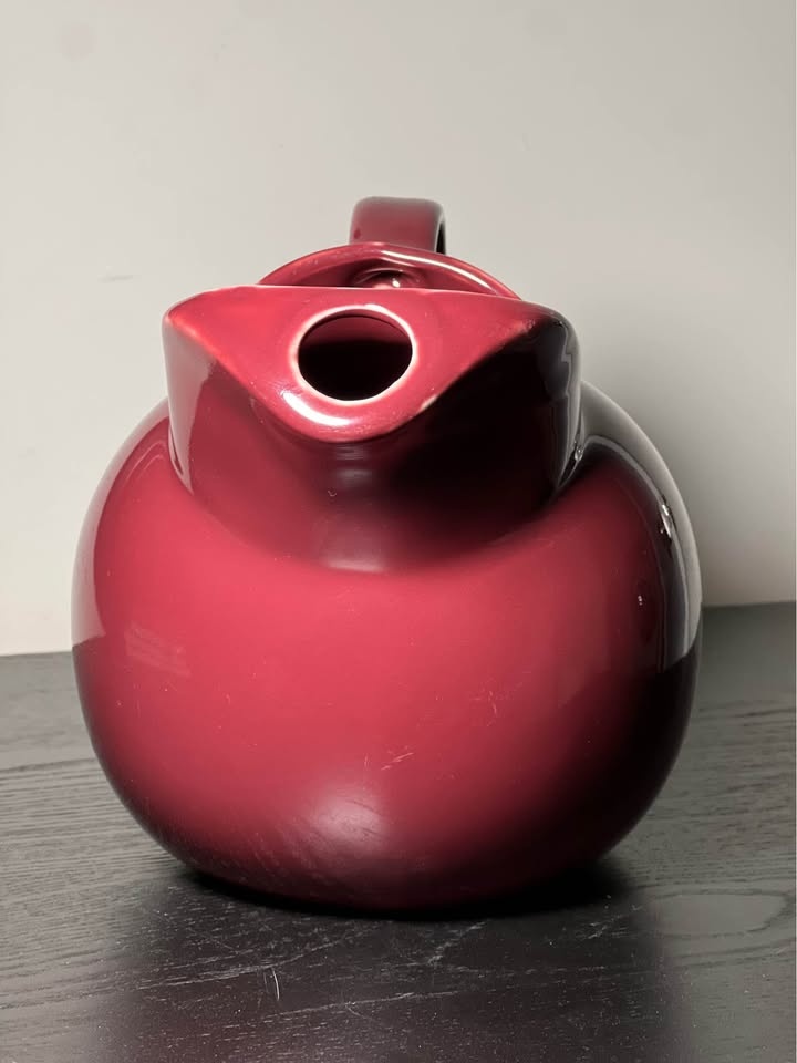 Vintage Chefsware USA Maroon Red Ceramic Ball Water Pitcher - photo 4