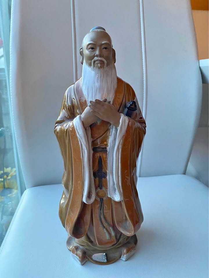 Confucius & Guan Yu Antique Figurines