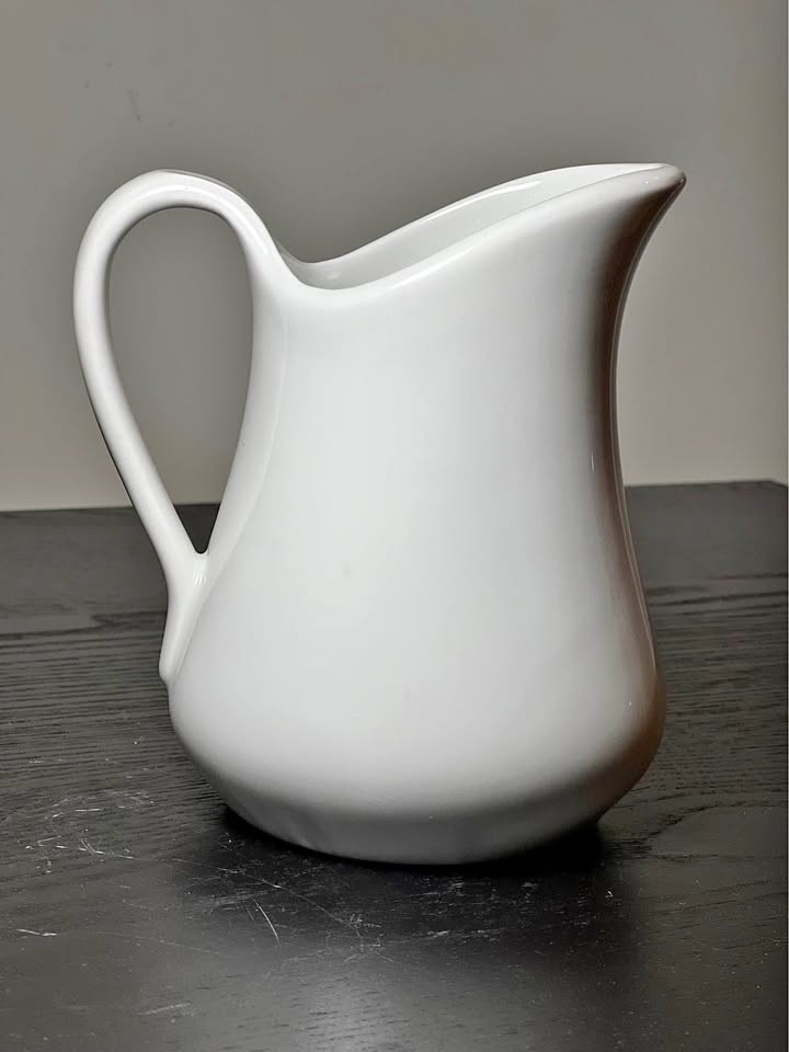 Vintage Pillivuyt France White Porcelain Pitcher - Mehun