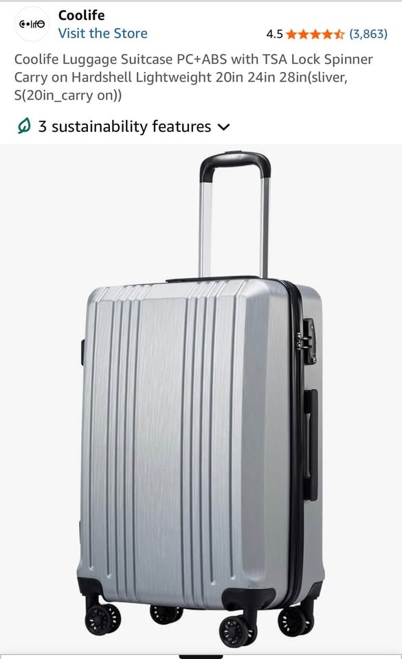 Coolife Luggage Suitcase 20in Carry-on Hardshell Spinner - photo 4