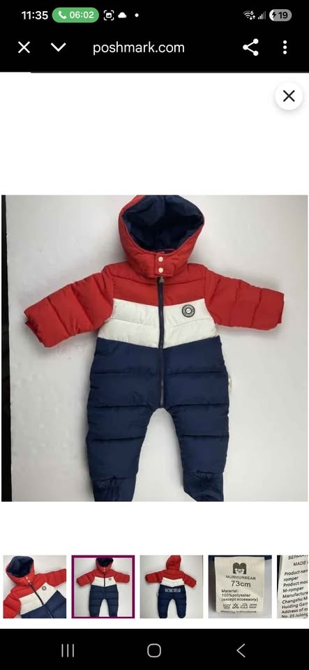 Baby Red White Blue Snowsuit - photo 2