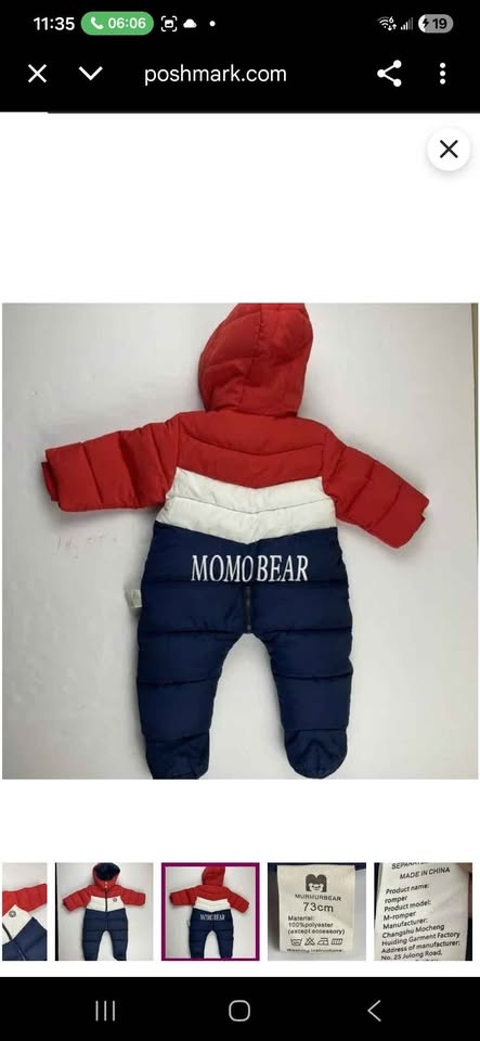 Baby Red White Blue Snowsuit - photo 3