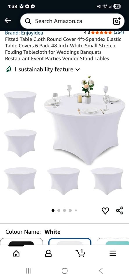 Brand New Round Tablecloths - Pack of 8