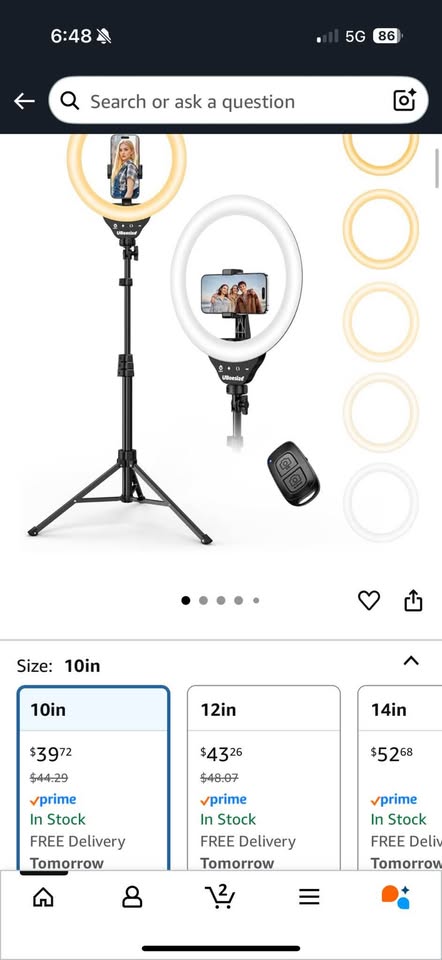 Ubeesize 10inches Ring light with Stand and Phone Holder - photo 2