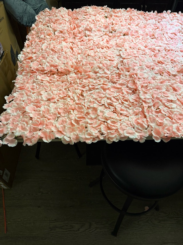 Flower Wall - Light Pink Hydrangea-like Flowers