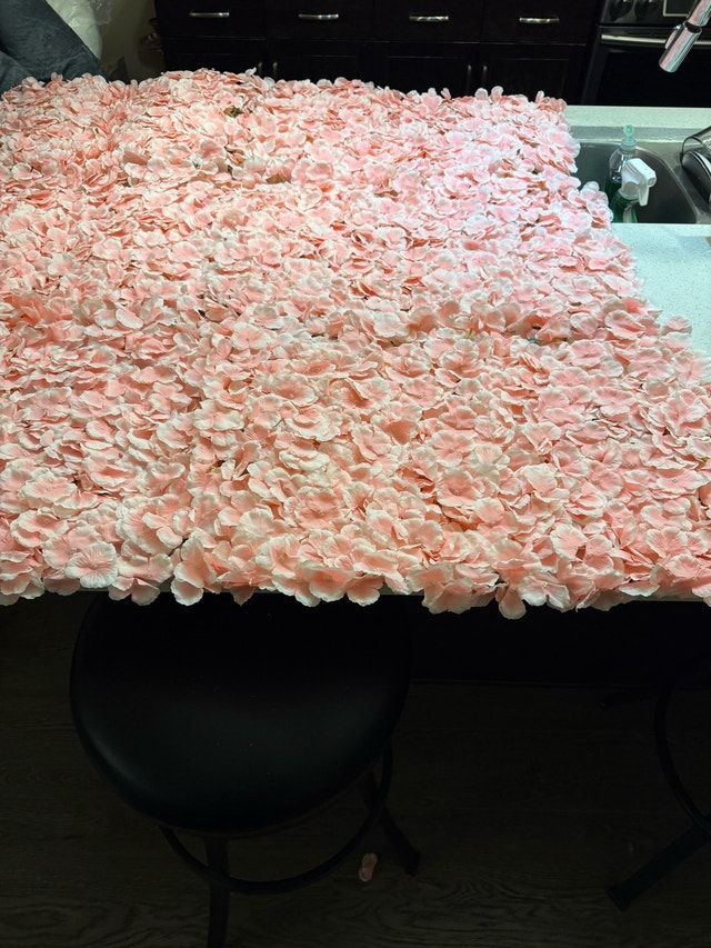Flower Wall - Light Pink Hydrangea-like Flowers - photo 2