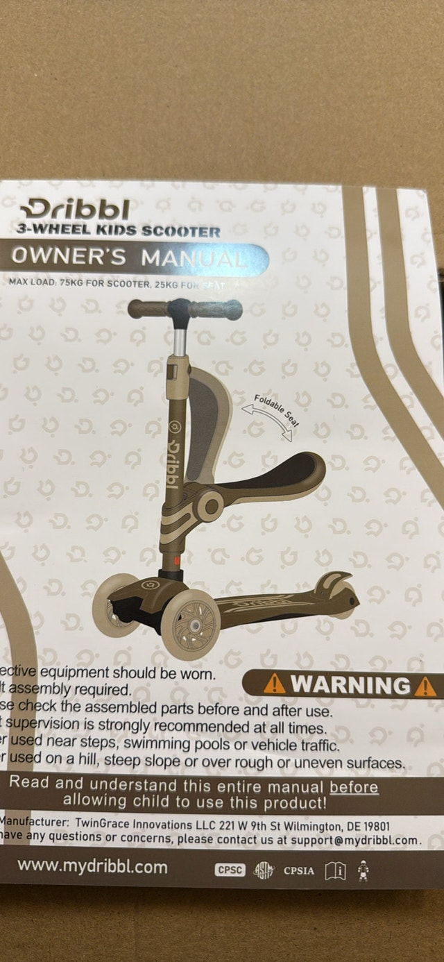 Dribbl 3-Wheel Kids Scooter - Like New! - photo 3