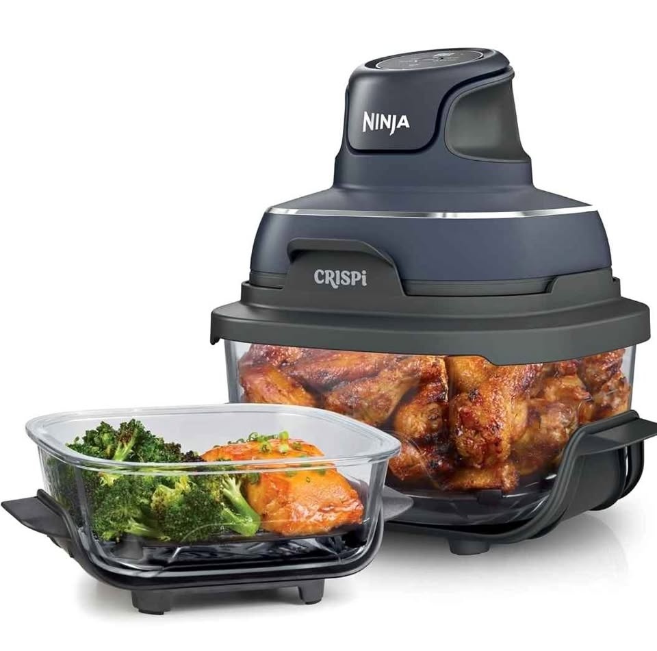 Ninja Crispi Portable Glass Air Fryer - 4-Qt & 6-Cup Containers