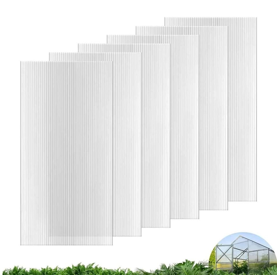 Polycarbonate Clear Greenhouse Panels, 4'x2'x0.16