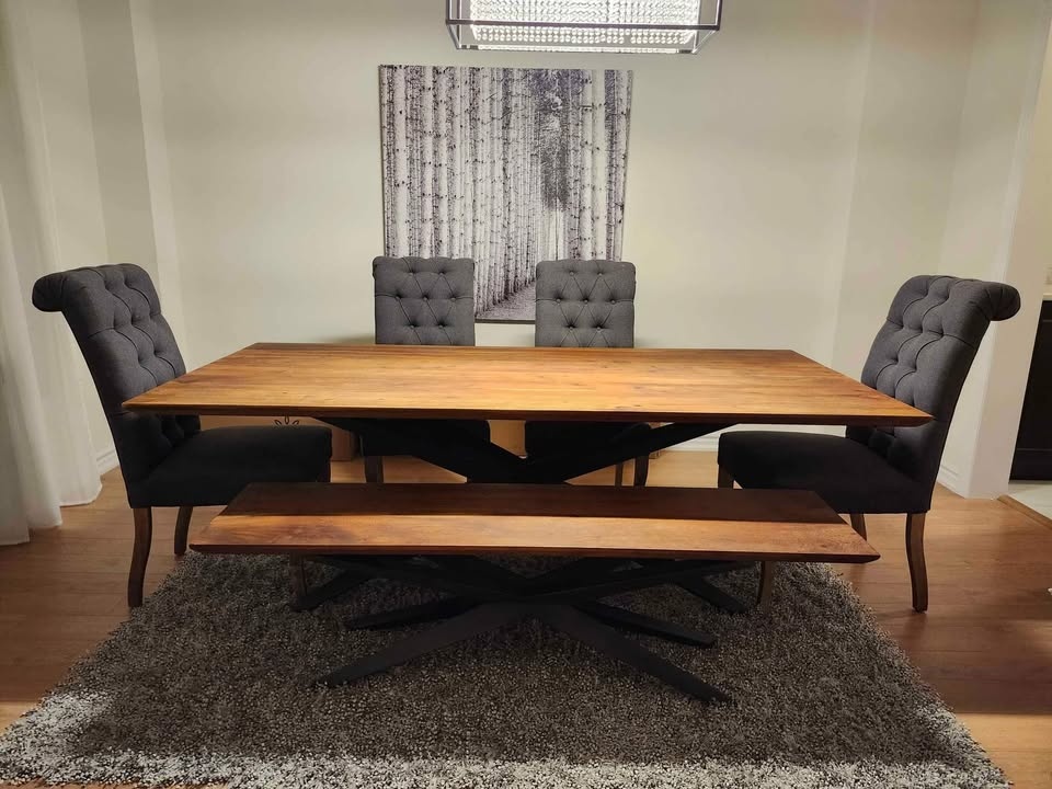 Solid Wood Dining Table Set - $2,000
