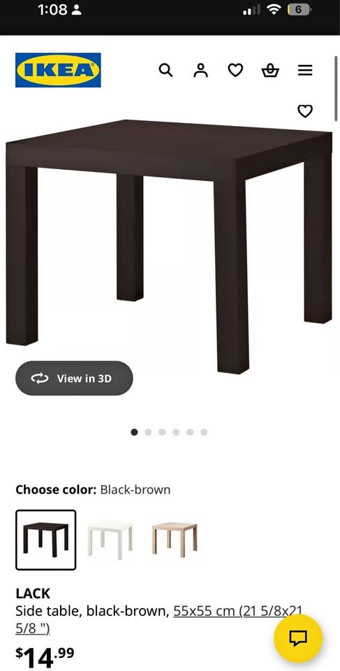 Ikea Lack Side table, black-brown, 55x55 cm