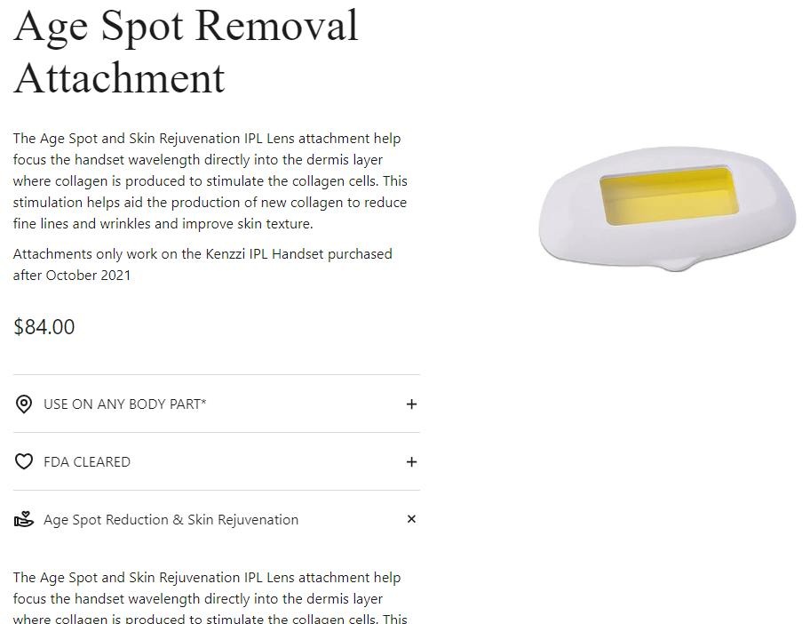 Kenzzi Age Spot Attachment - photo 2