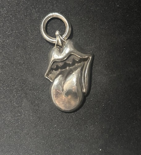 CHROME HEARTS Lip Tongue Rolling Stones Pendant Charm 925 Silver