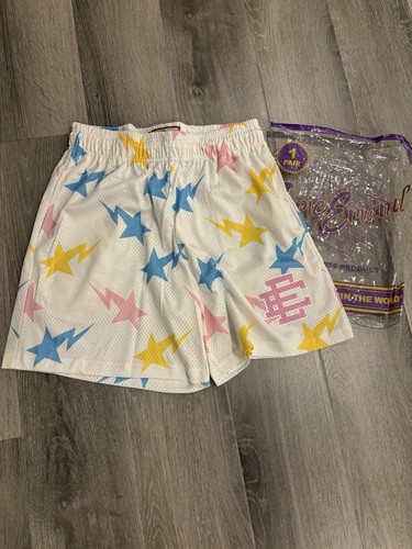 Eric Emanuel x BAPE EE Basic Short White/Yellow/Blue/Pink Size L