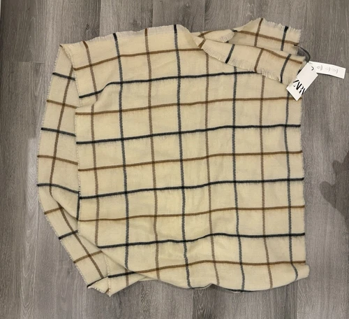 Zara White Medium Scarf Patterned Patch Brand New With Tags