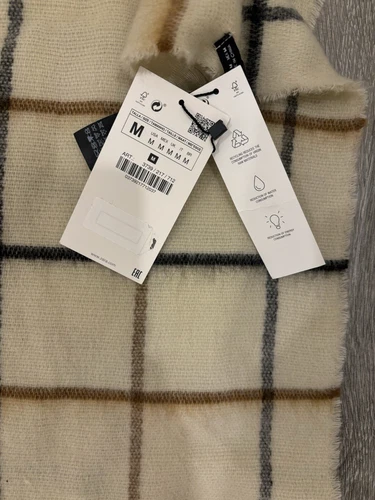 Zara White Medium Scarf Patterned Patch Brand New With Tags - photo 2