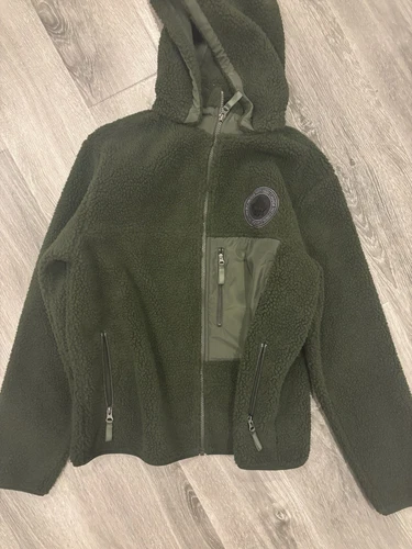 Toboggan Men's Daron Sherpa Jacket Sz S Green Full Zip Lined Poc