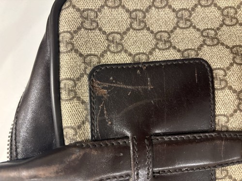 GUCCI GG Canvas Hand Bag PVC Leather Beige 101666 Auth yk8422 - photo 5
