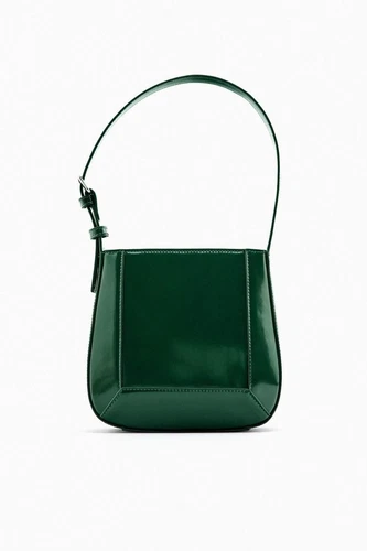 Zara Minimalist Green Shoulder Bag