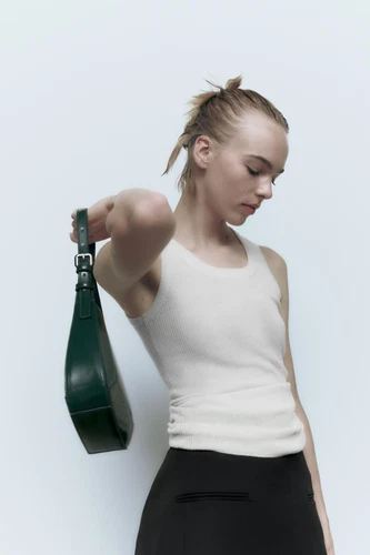 Zara Minimalist Green Shoulder Bag - photo 2