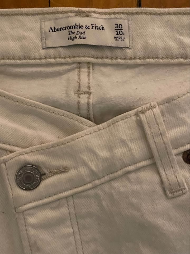 Abercrombie & Finch High Rise White Jeans 30 - photo 2
