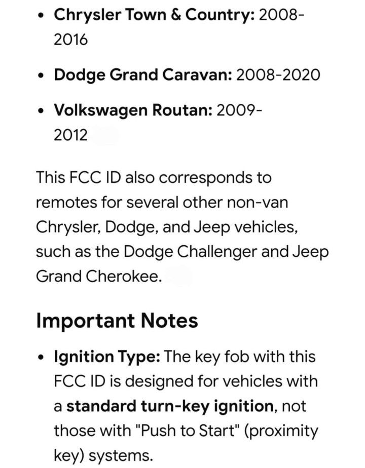 VAN KEY for CHRYSLER DODGE & VW ROUTAN - photo 3