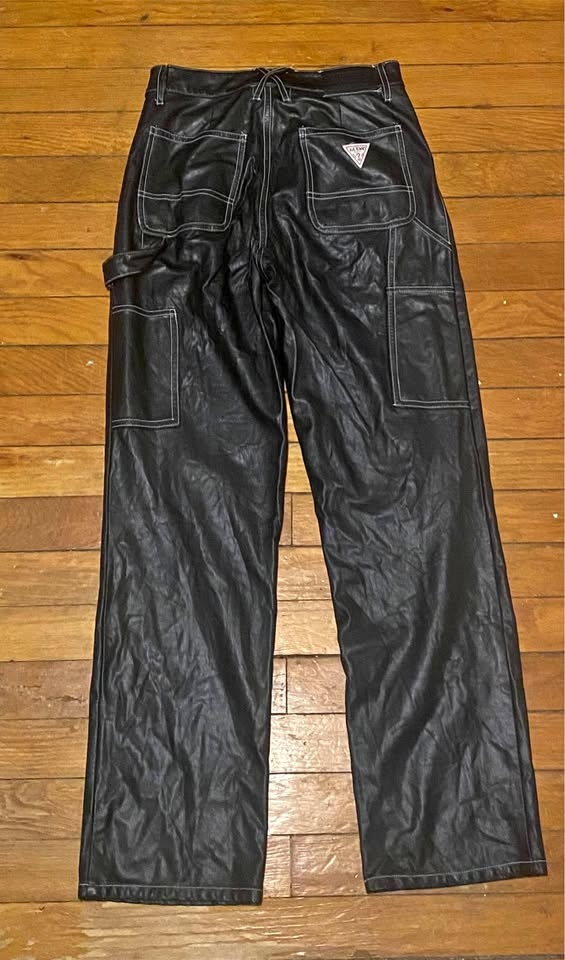 Guess Faux Leather Women Carpenter Pants