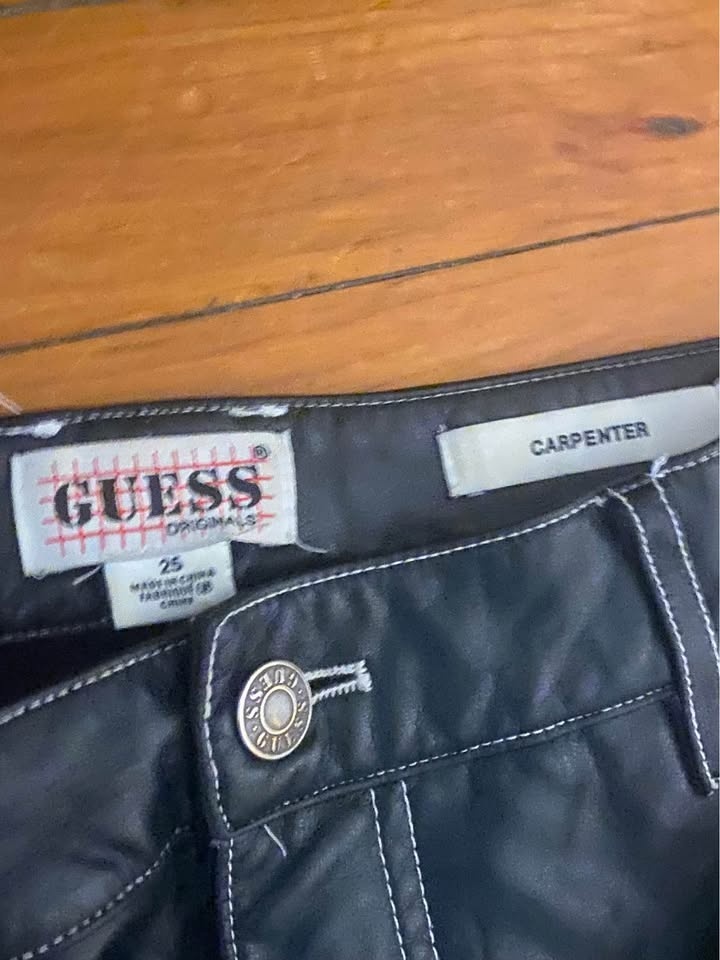 Guess Faux Leather Women Carpenter Pants - photo 3