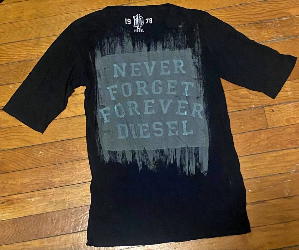 Archive Diesel "Never Forget Forever Diesel" Rare Black T-Shirt