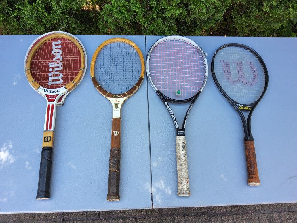 Tennis Racquet Lot: Wilson, Head, Chris Evert, Jimmy Connors