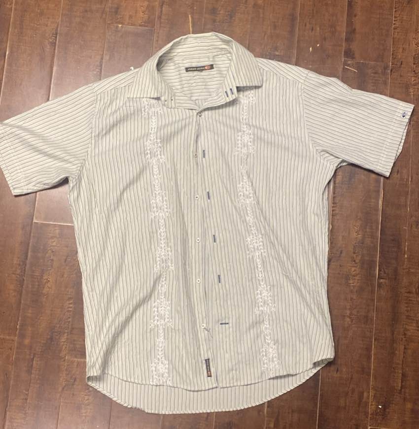 1998 Point Zero Vintage Short Sleeve Embroidered Buttonup