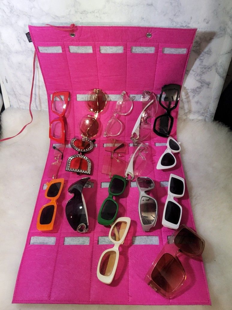 Women's Sunglasses Lot with Organizer