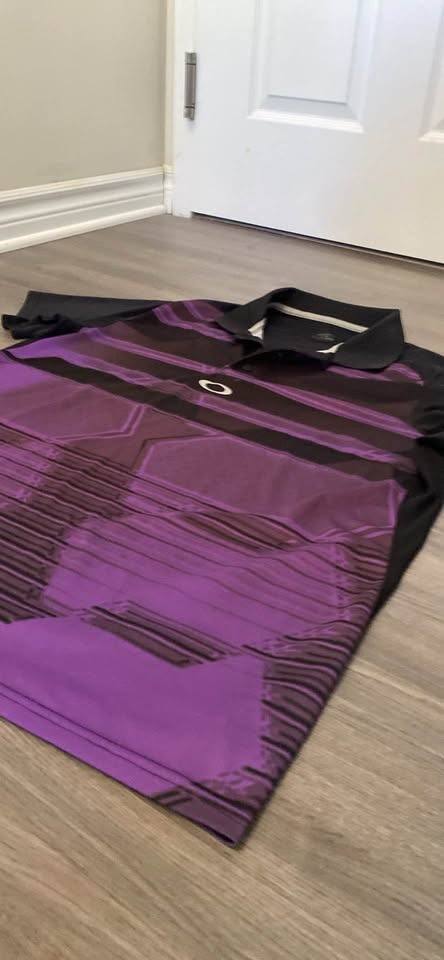 Vintage Oakley Y2K Polo Shirt Mens Large Purple Black - photo 2