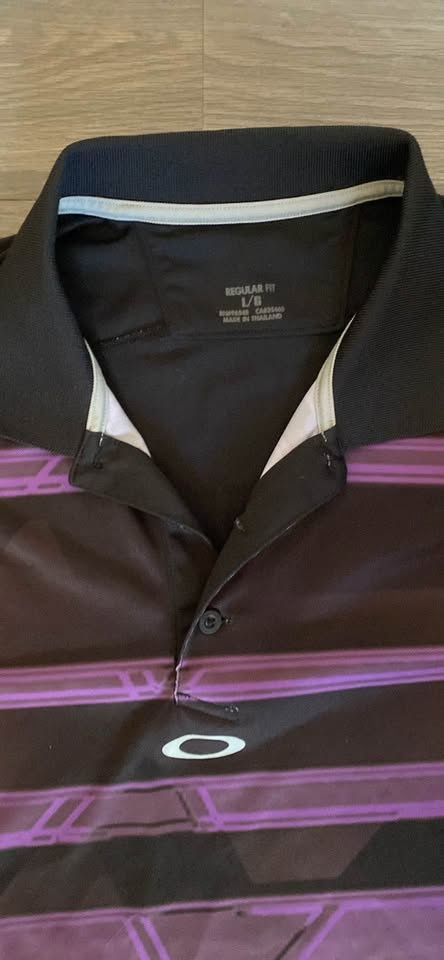 Vintage Oakley Y2K Polo Shirt Mens Large Purple Black - photo 3