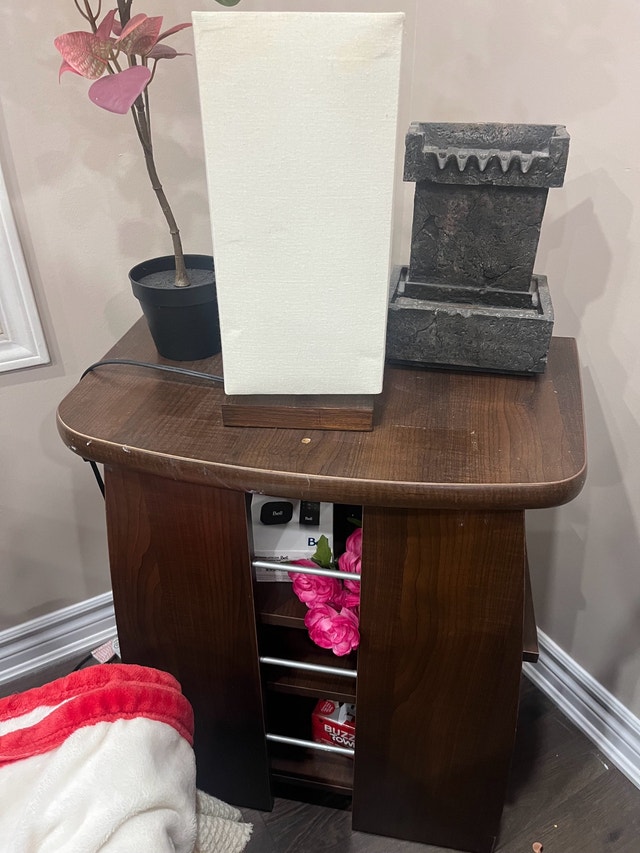 Table Lamp, Table & Mini Waterfall