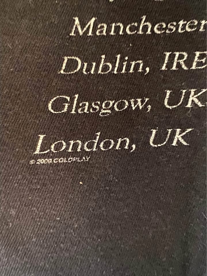 Y2K Coldplay Shirt Viva La Vida Tour 2009 Britpop Band Men's Tee - photo 3