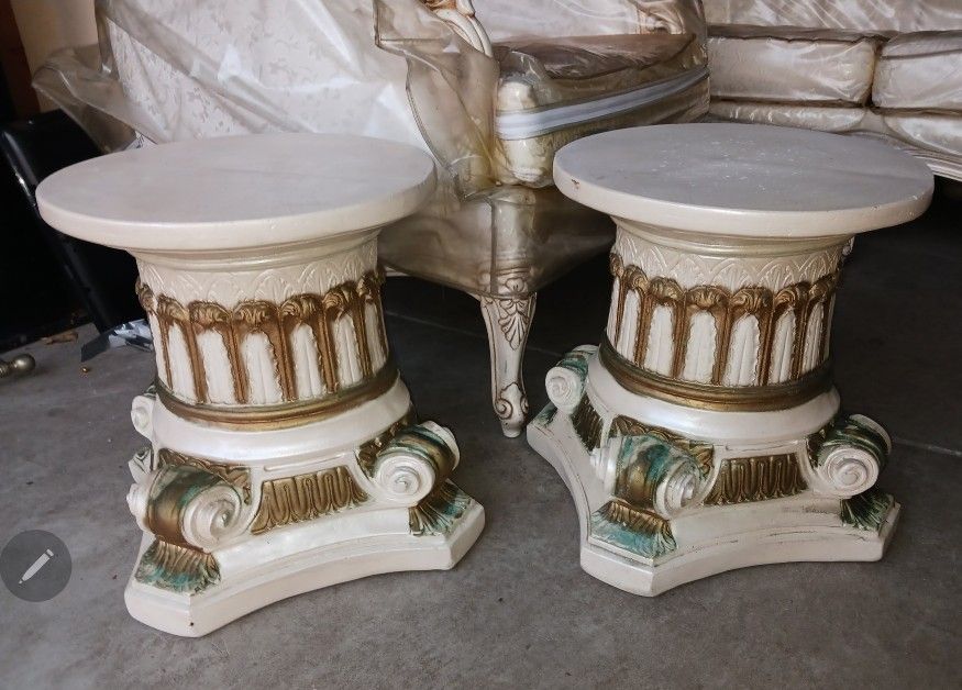 Mid Century French Provincial Rococo End Table Set