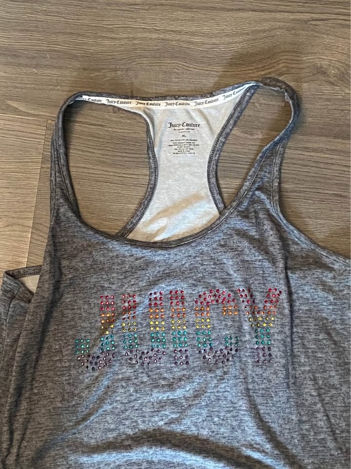 Vintage Y2K Juicy Couture Rhinestone Tank Top - Crystal Gray - photo 4