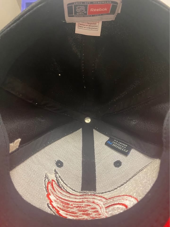 Vintage Reebok Fitmax NHL Red Wings Hat Blk Embroidered - photo 4