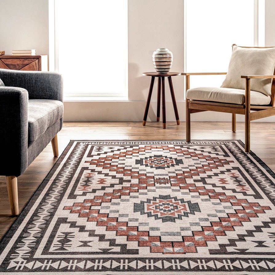 nuLOOM 8x10 Ft Brown Southwestern Medallion Area Rug - photo 4