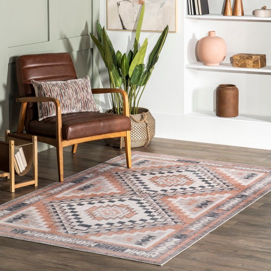 nuLOOM 8x10 Ft Brown Southwestern Medallion Area Rug - photo 5
