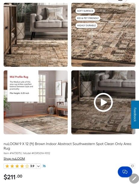 nuLOOM 9x12 ft Brown Southwestern Abstract Area Rug - photo 4