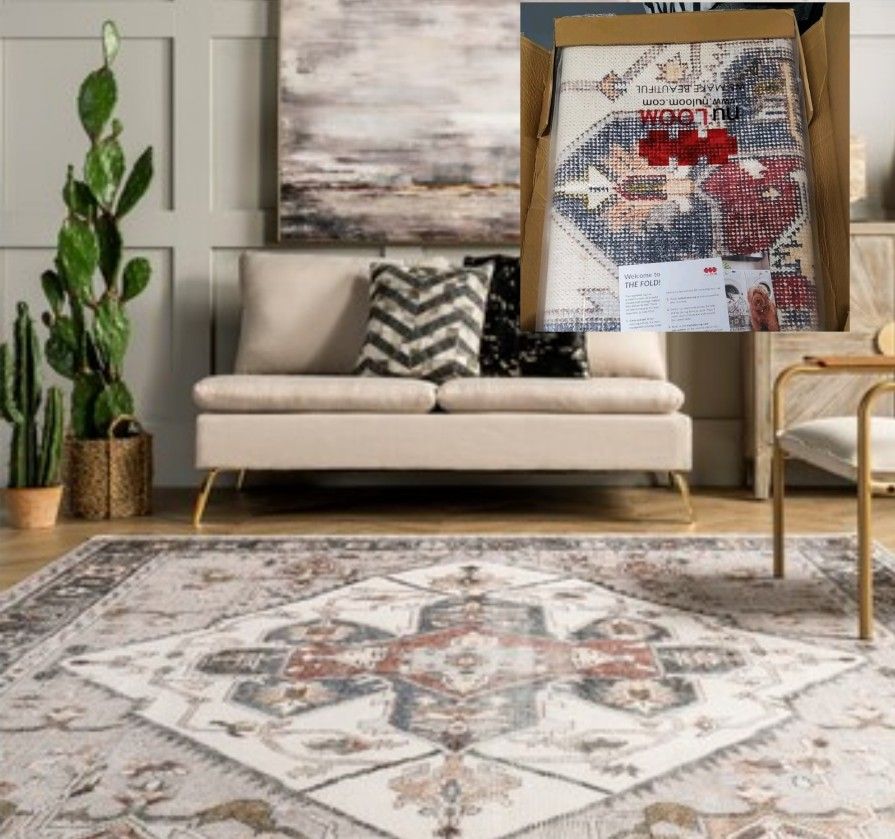 NuLoom Mali Ivory 8x10 ft Machine Washable Rug